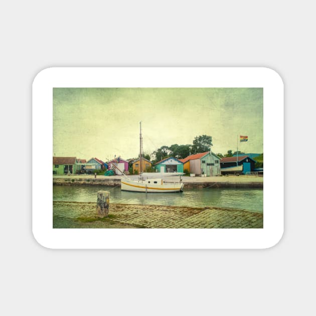 Sailboat in a tiny French village in Oleron, France Magnet by calamarisky