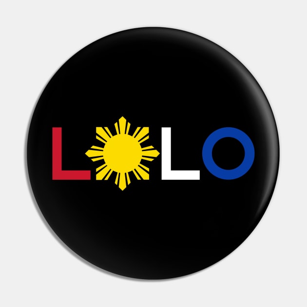 Lolo - Grandfather - Filipino Flag Colors w/Sun Pin by PixelTim