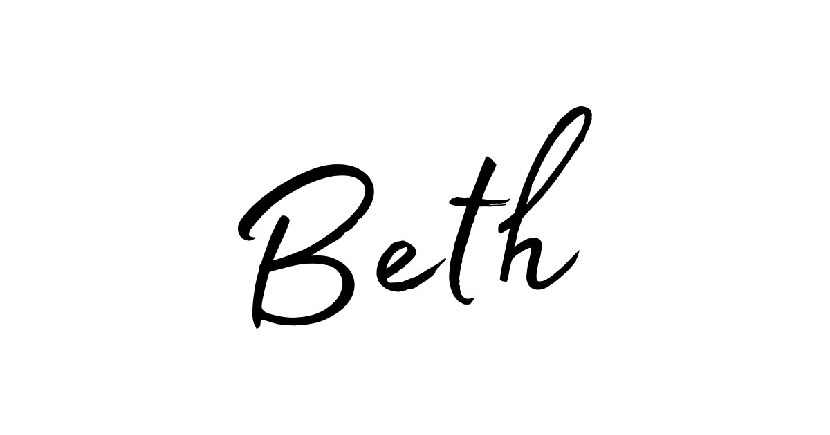 Beth Name Calligraphy - Beth - Long Sleeve T-Shirt | TeePublic