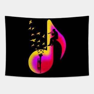 Music Bugle Player Tapestry