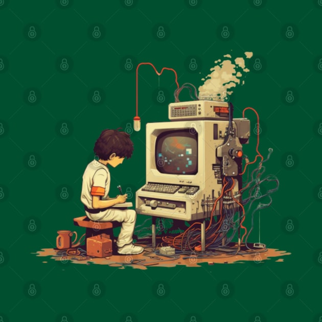 Programmer, retro computer, software developer, gift present ideas by Pattyld