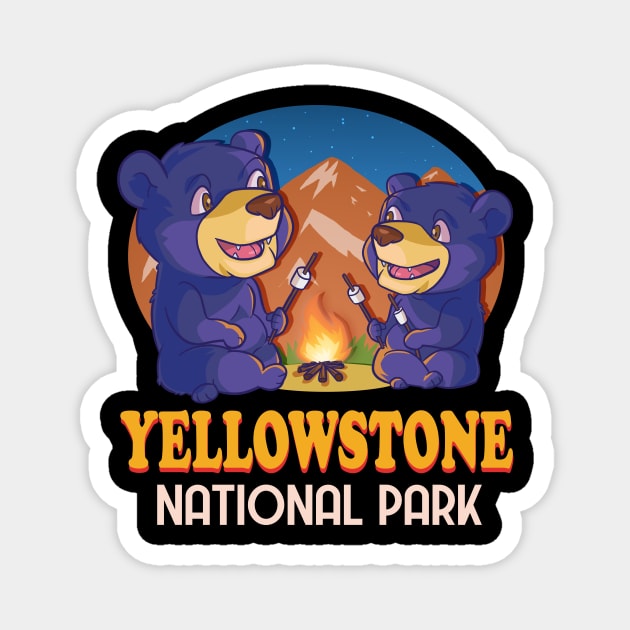 Yellowstone National Park Black Bear Camping Magnet by Noseking
