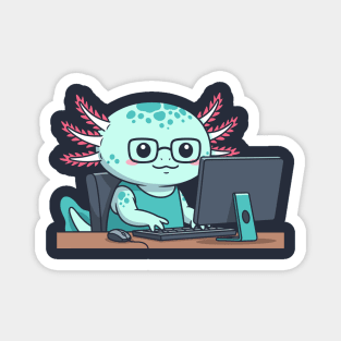 Cute Axolotl Programmer Magnet