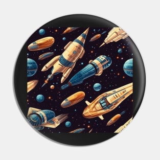 Spaceship Pattern Pin