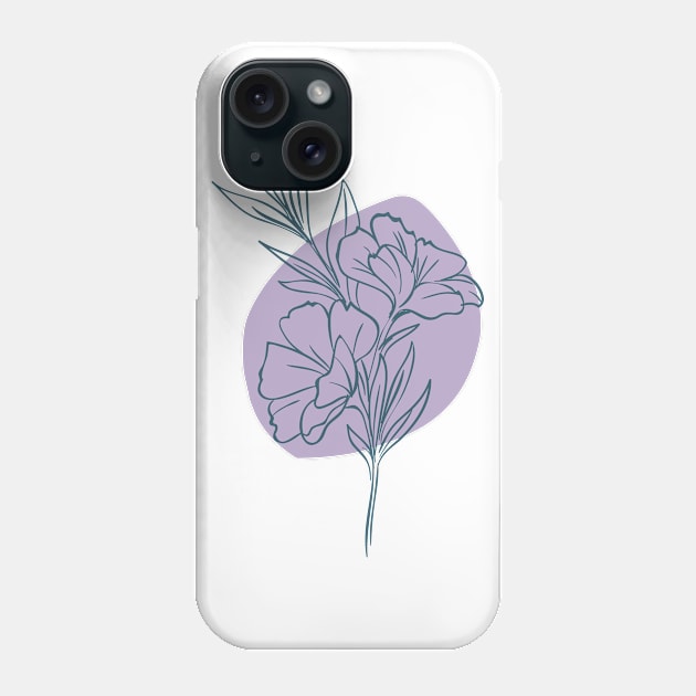 Hand Drawn Flowers with Pastel Colored Background Phone Case by LittleMissy