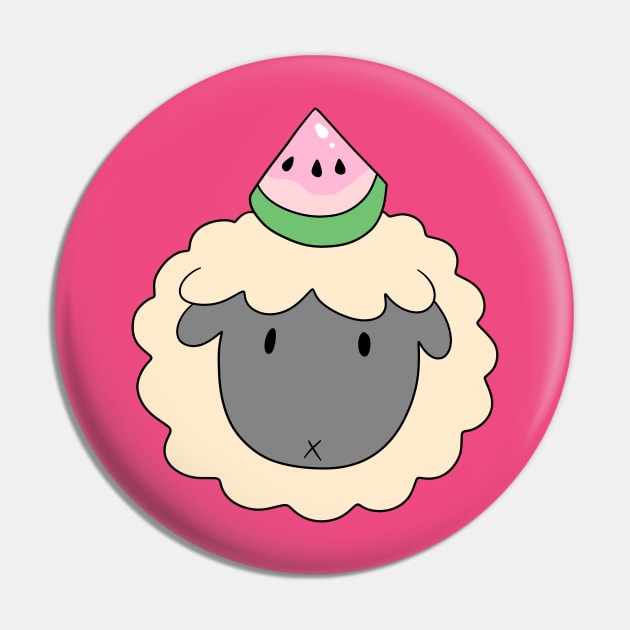 Watermelon Sheep Face Pin by saradaboru