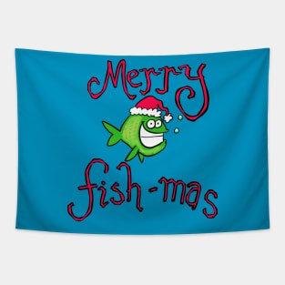 Merry Christmas fishmas Tapestry