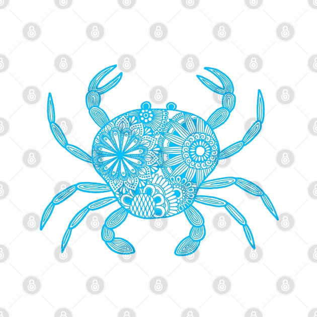 Mandala Crab (light blue and white) by calenbundalas