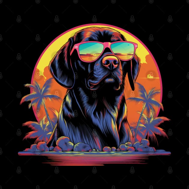 Retro Wave Foxhound Dog Shirt by Miami Neon Designs