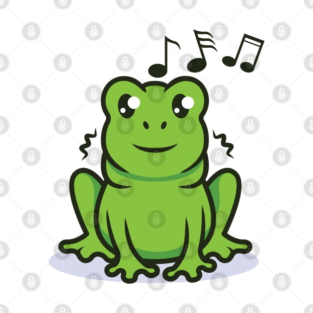 Happy frog singing by GuavanaboyMerch