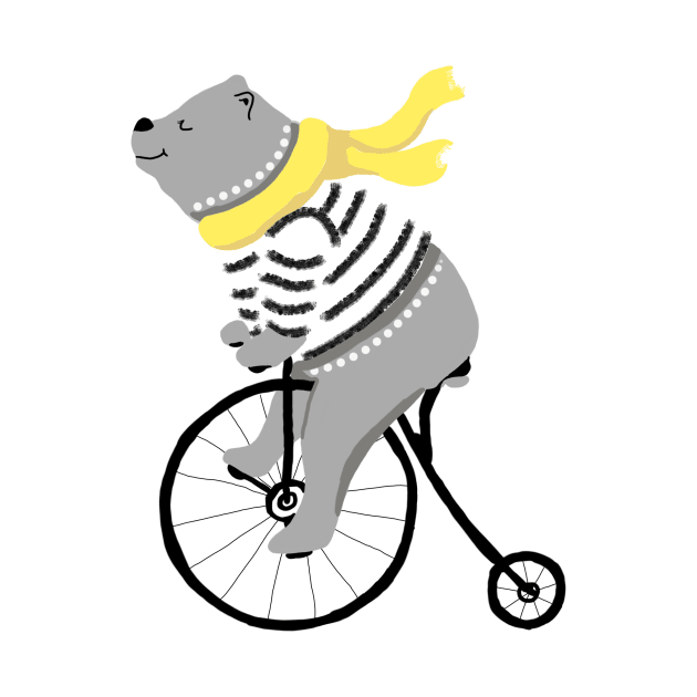 Happy Bear Riding a Bicycle by hasanclgn