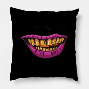 Golden smile golden teeth Pillow