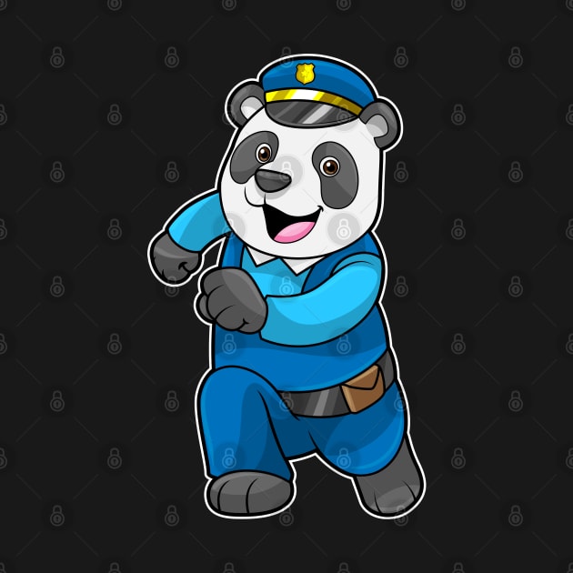 Panda as Police officer with Police hat by Markus Schnabel