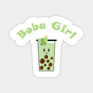 Boba Girl in Green Magnet