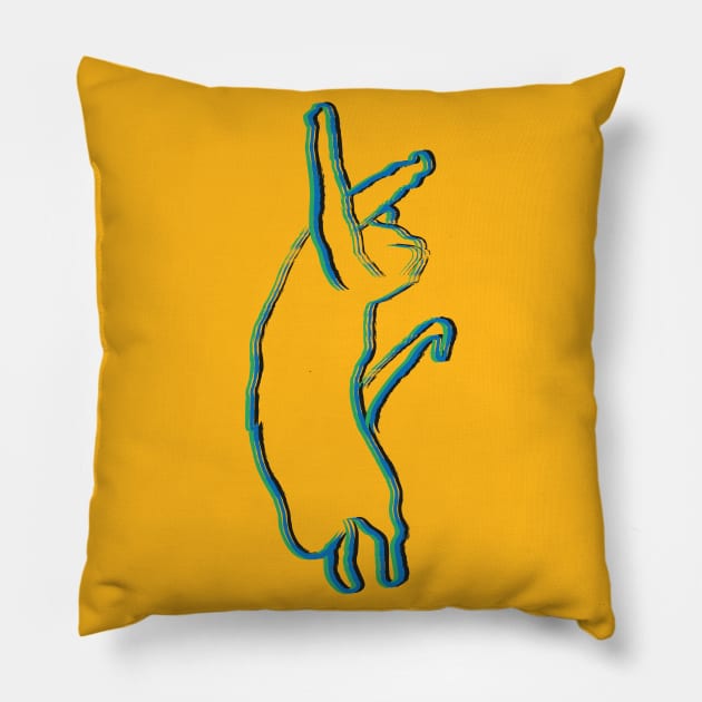 Funny  Dancig Cat Animal Design Pillow by Fersan