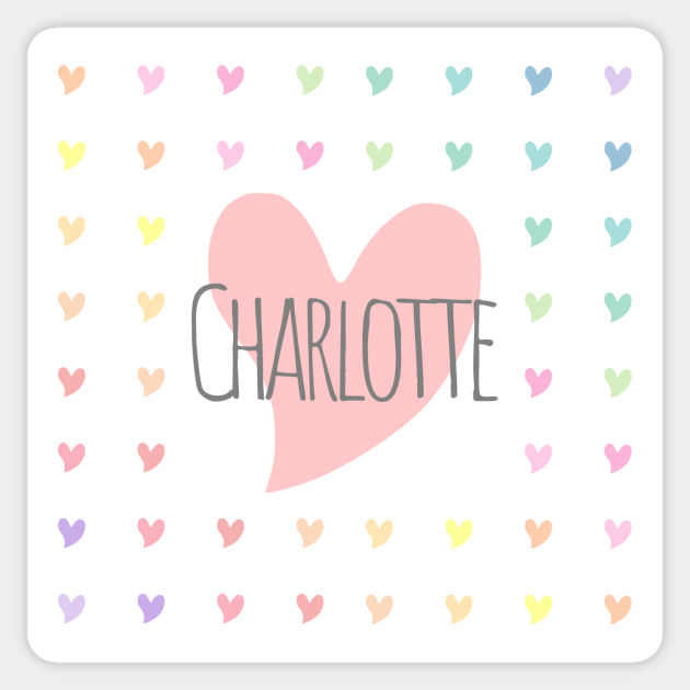 Charlotte Name Personalized Pastel Heart Pattern - Charlotte Name - Sticker  | TeePublic