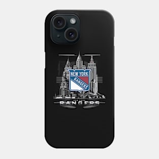 New York Rangers logo in a dramatic movie poster-style illustration Phone Case