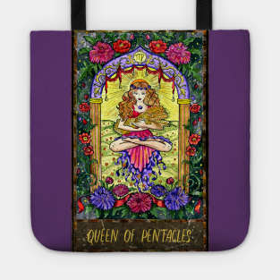 Queen Of Pentacles. Magic Gate Tarot Card Design. Tote