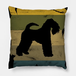 Kerry Blue Terrier Distressed Vintage Retro Silhouette Pillow