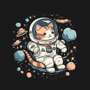 Cute Astronaut Floating In Space T-Shirt