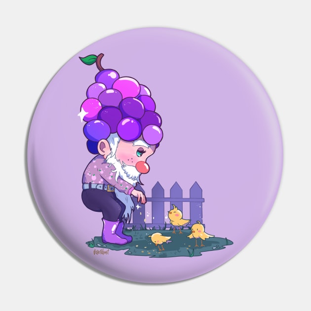 Grape Gnome Pin by paintdust