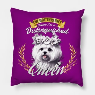 The Distinguished Maltese Queen Pillow