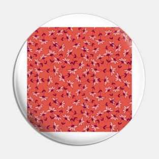 Red Floral Pattern Pin