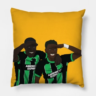 Simon Adingra Danny Welbeck Brighton Black & Green Minimalist Goal Celebration Pillow