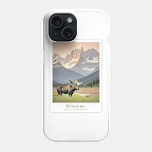 Retro Vintage Wyoming Grand Teton National Park Moose Art Phone Case