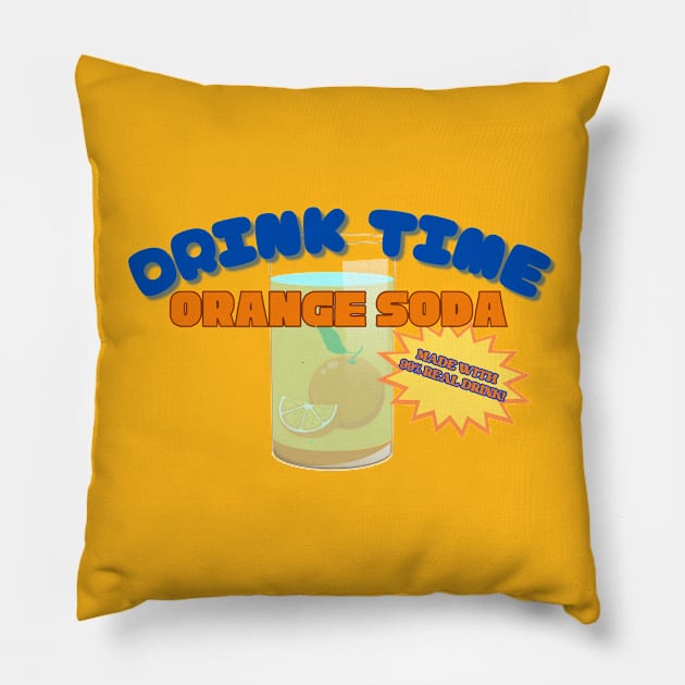 Drink Time Orange Soda Pillow by Spatski