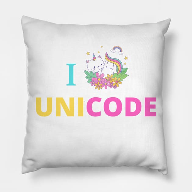 i love inicode Pillow by merysam