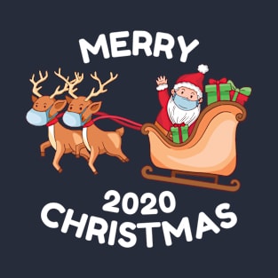 Merry 2020 Christmas Santa With Reindeer T-Shirt