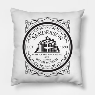 Sanderson Witch Museum. Black Flame Candle. Halloween. Pillow