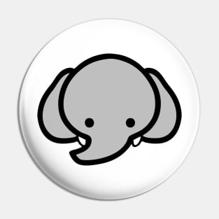 Baby Cartoon Elephant Face Emoticon Pin