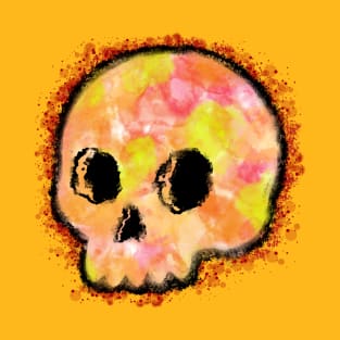 Cute Baby Skull Watercolor With Paint Splash T-Shirt