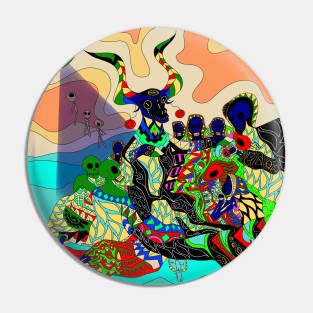 the devil and their tricks in alien mandala universe ecopop Pin