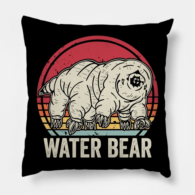 Water Bear Funny Tardigrade Pillow by Visual Vibes