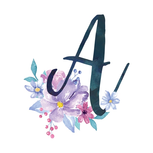 Floral Monogram A Pretty Lilac Bouquet by floralmonogram