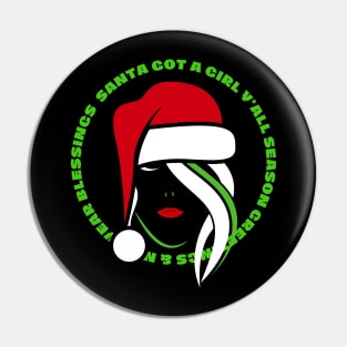 Lady In Santa Hat Pin