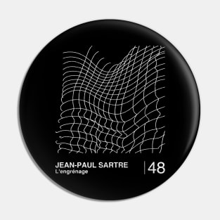 Jean-Paul Sartre / Minimalist Graphic Design Fan Artwork Pin