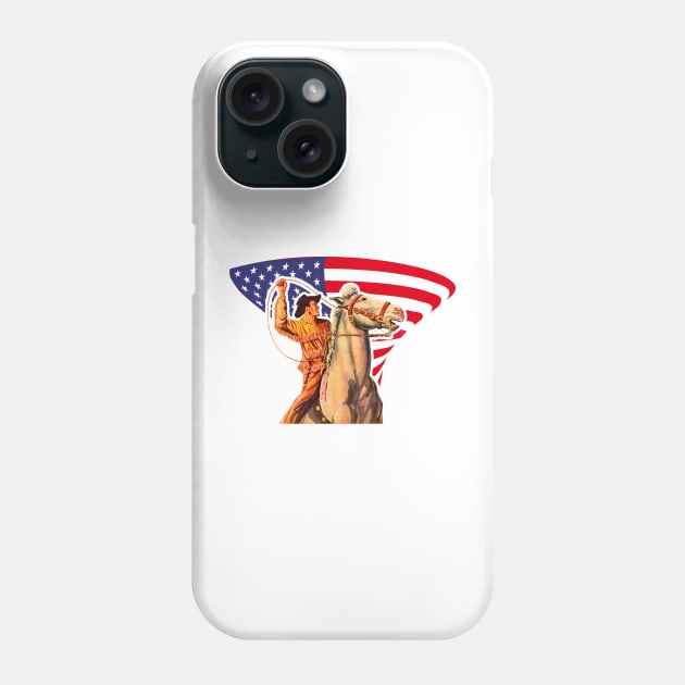 The Patriot of Rodeo - American Cowboy Phone Case by Marccelus