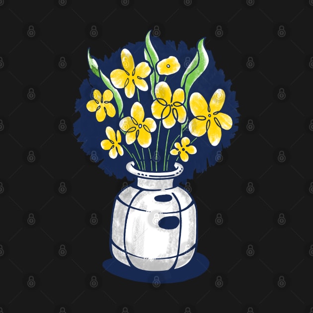 Yellow Flower Vase by GeeTee