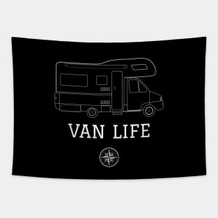 Van Life - Camper Drawing Tapestry