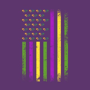 Beautiful Mardi Gras USA Flag Gift T-Shirt