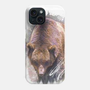 Grizzly Bear Animal Wildlife Forest Nature Adventure Hunt Spotlight Digital Painting Phone Case