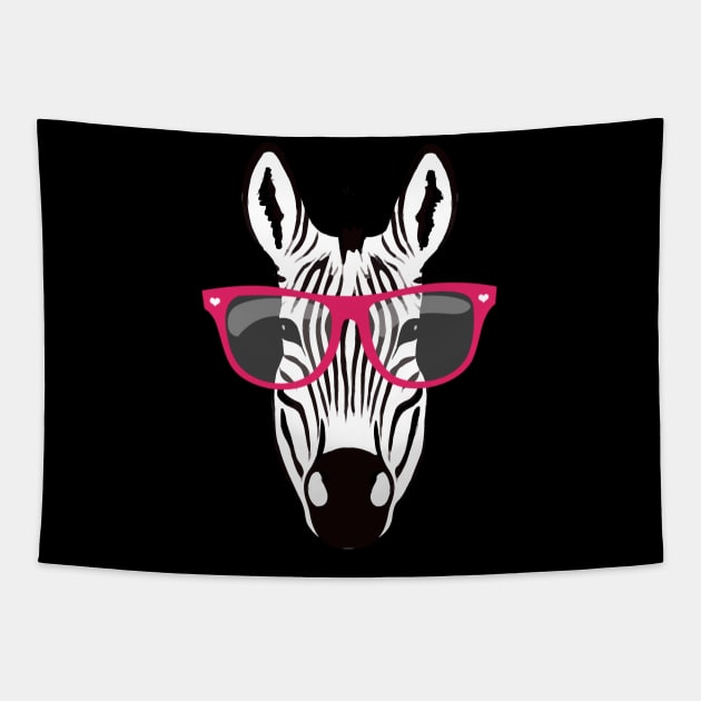 Zebra africa cartoon funny animals Tapestry by Collagedream