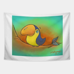 Baby Bird Smiling in the Jungle! Tapestry