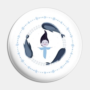 Song of the Sea - Selkie and Seals - White Version Pin