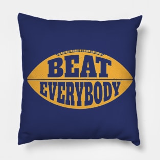 Vintage Beat Everybody Football Gameday // Retro Football C Pillow