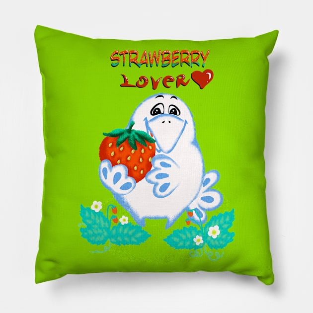 Strawberry lover Pillow by maryglu